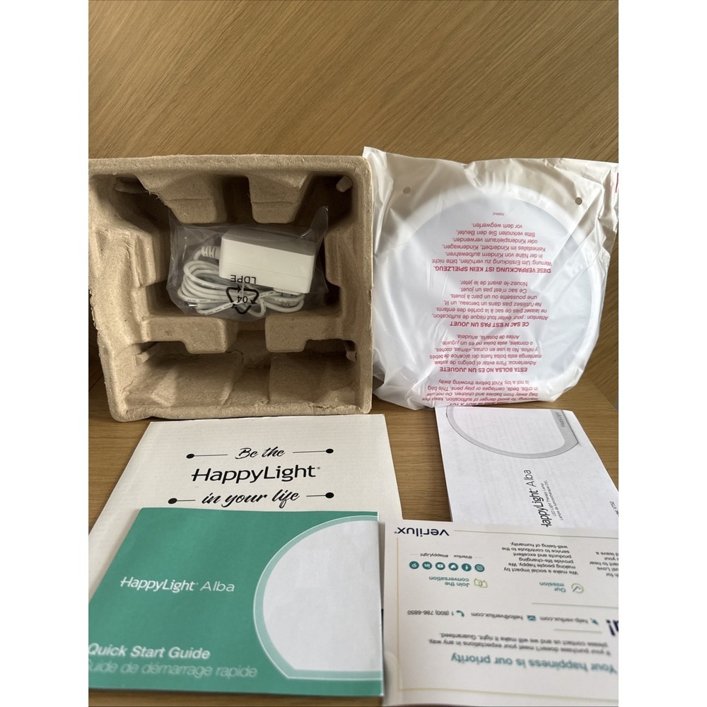 HappyLight Alba Round UV-Free LED Therapy Lamp 10,000 Lux White - Verilux - Picture 3 of 5